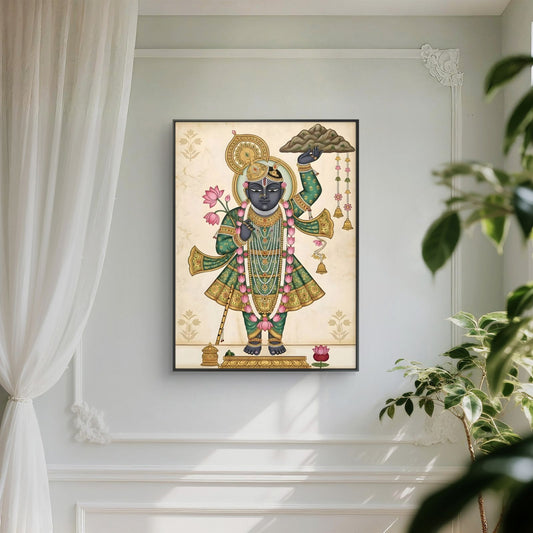 Traditional Pichwai Shrinathji Premium Canvas Painting - Canvas Wall Art | Decor By Neon