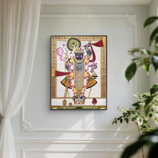 Traditional Pichwai Shrinathji Premium Canvas Painting - Canvas Wall Art | Decor By Neon
