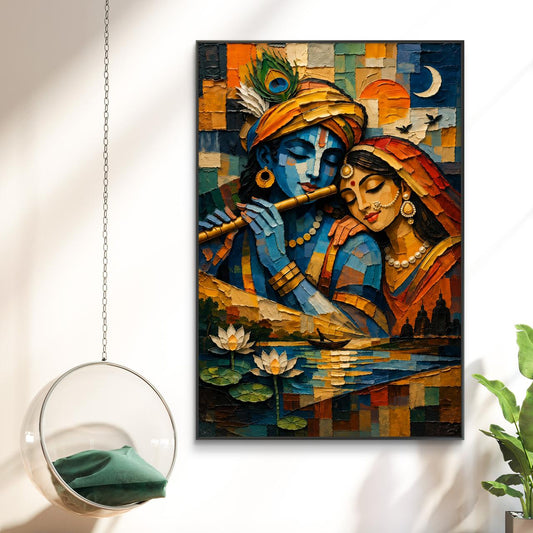 Radha Krishna Premium Canvas Painting - Canvas Wall Art | Decor By Neon