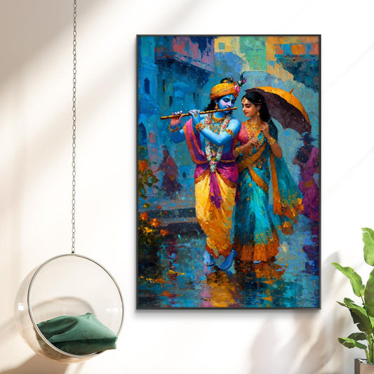 Radha Krishna Premium Canvas Painting - Canvas Wall Art | Decor By Neon