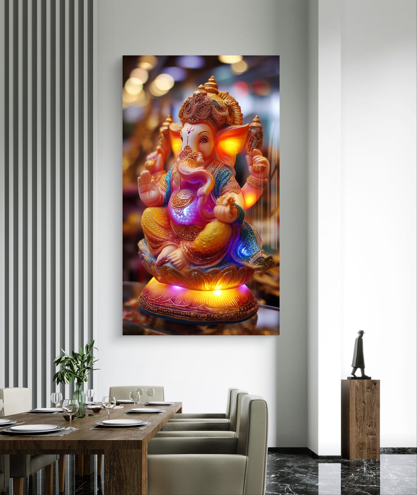 Lord Ganesha Idol Premium Acrylic Wall Art for Home & Temple Decor