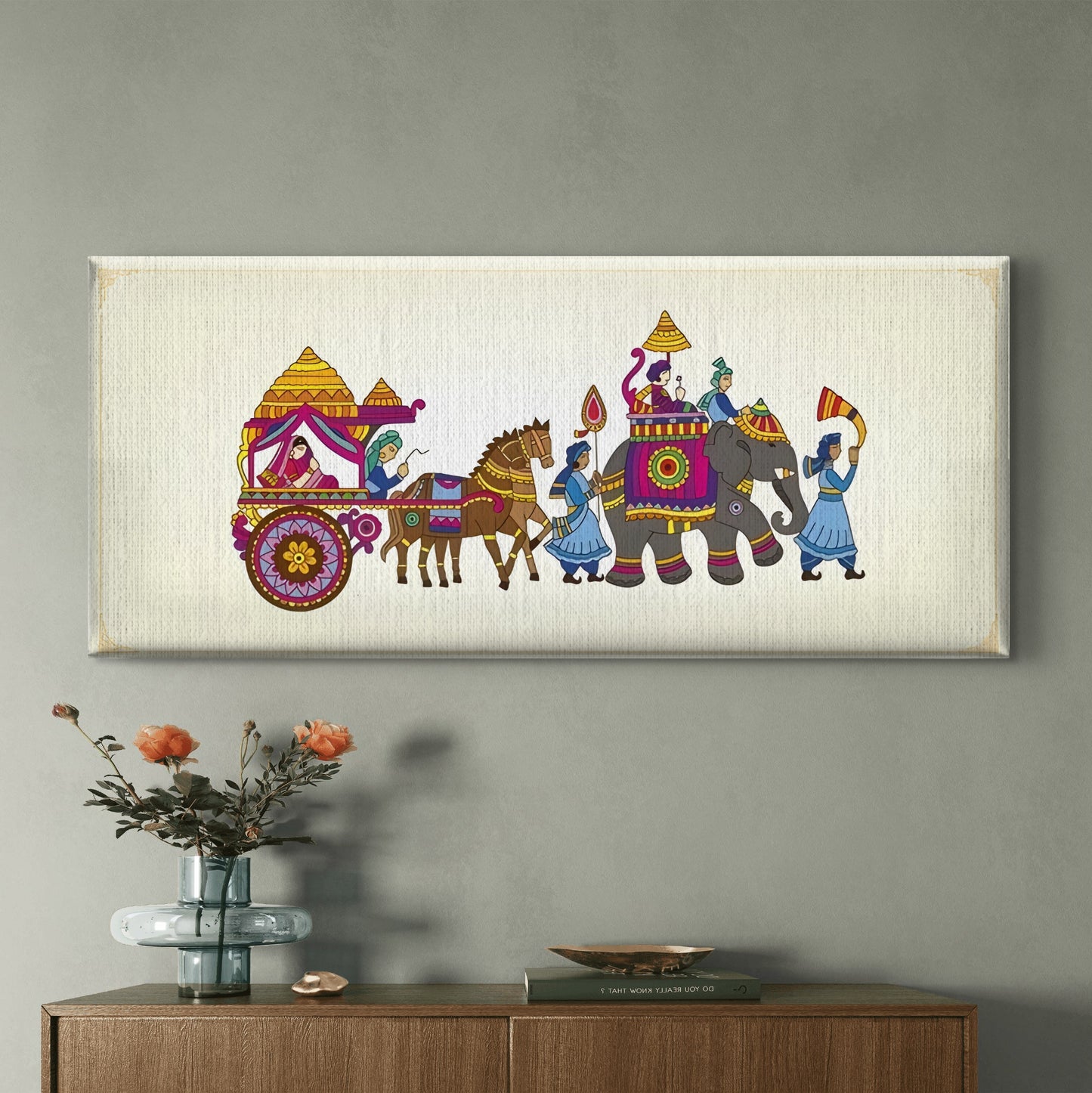 The Royal Procession Premium Canvas Wall Painting - Buy Online | Decor By Neon