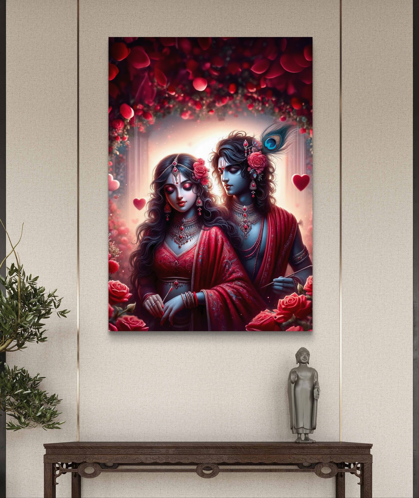 Radha Krishna Premium Acrylic Wall Art for Home & Temple Decor