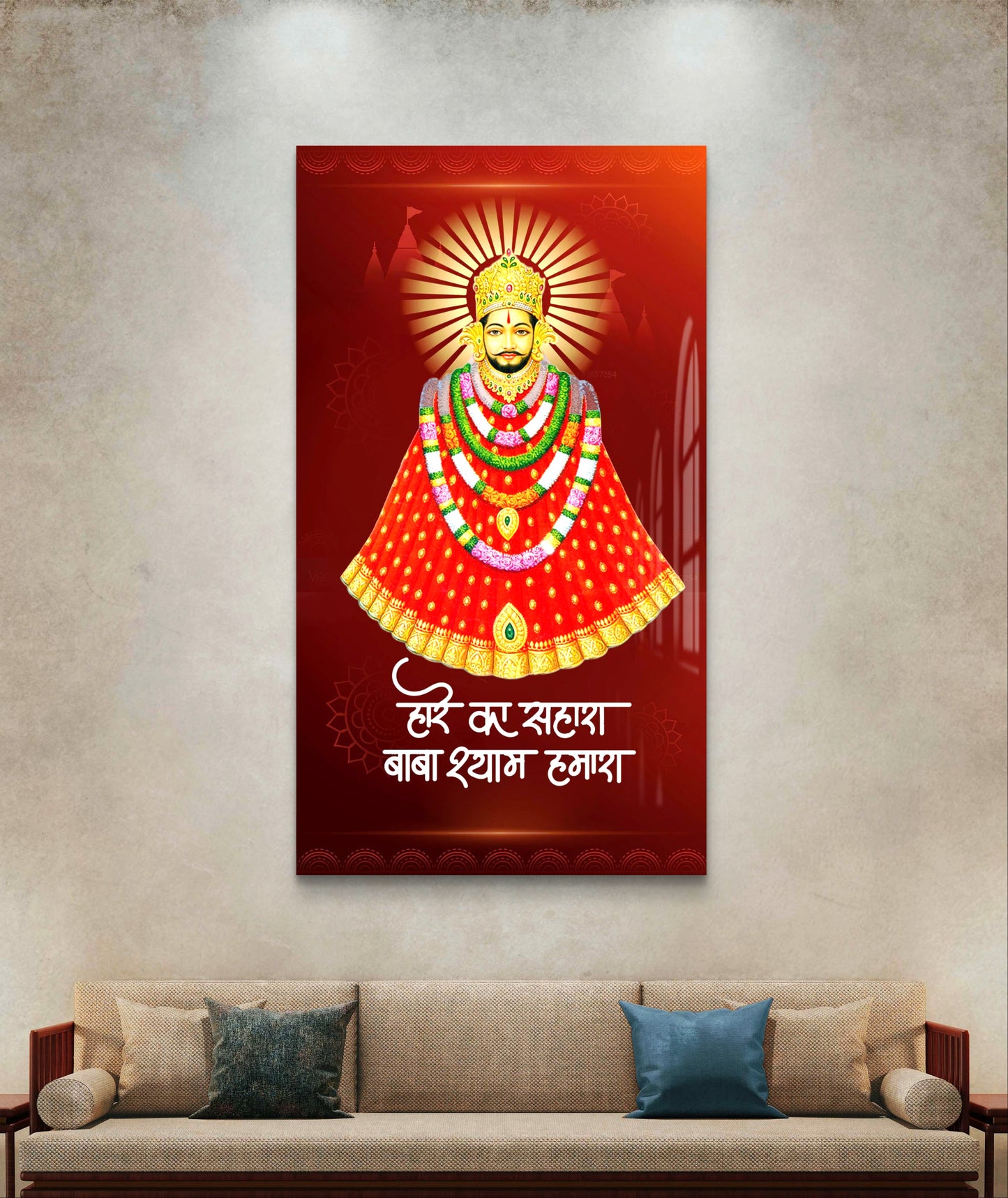 Khatu Shyam Ji Premium Acrylic Wall Art for Home & Temple Decor