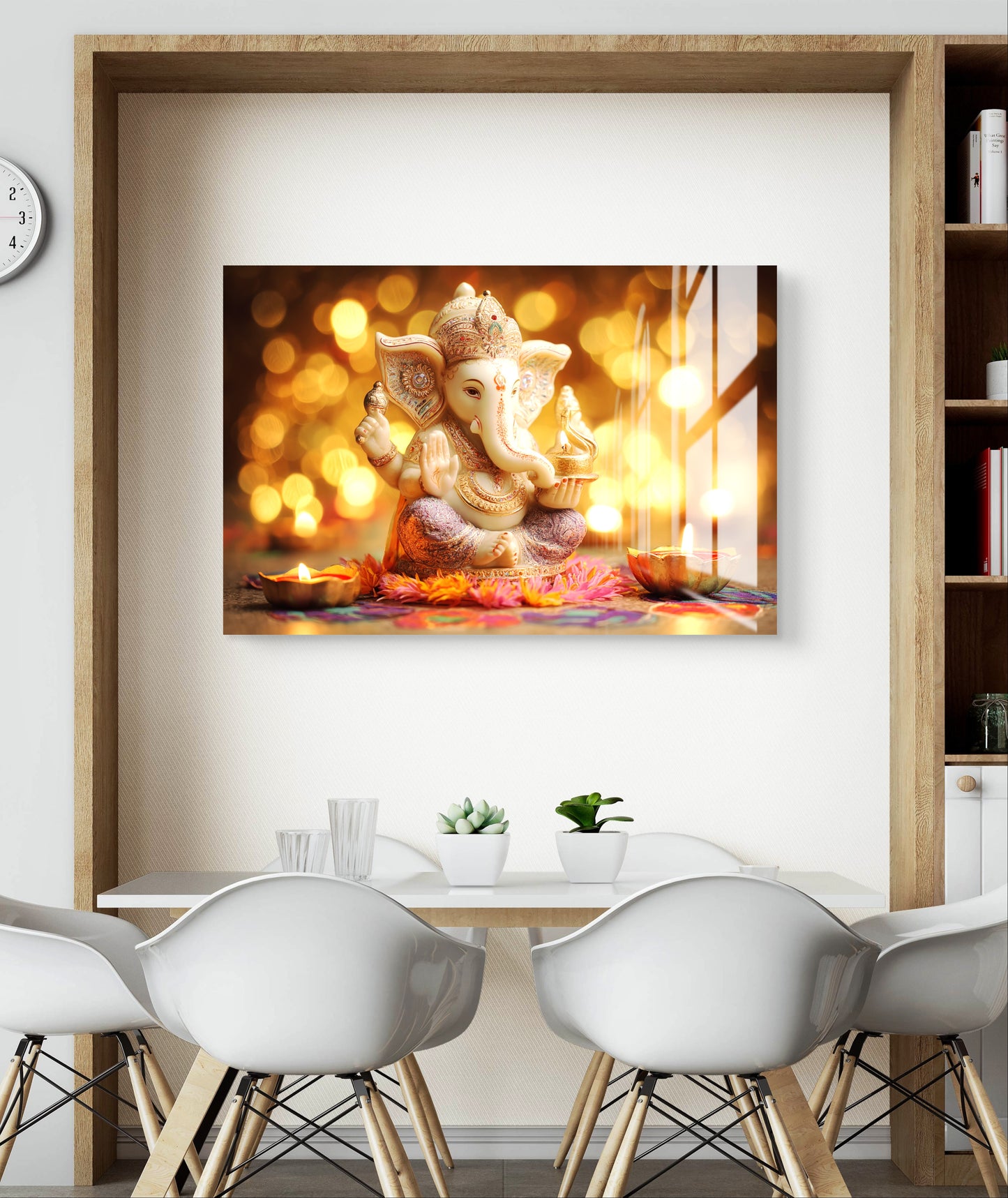 Lord Ganesha Idol Premium Acrylic Wall Art for Home & Temple Decor