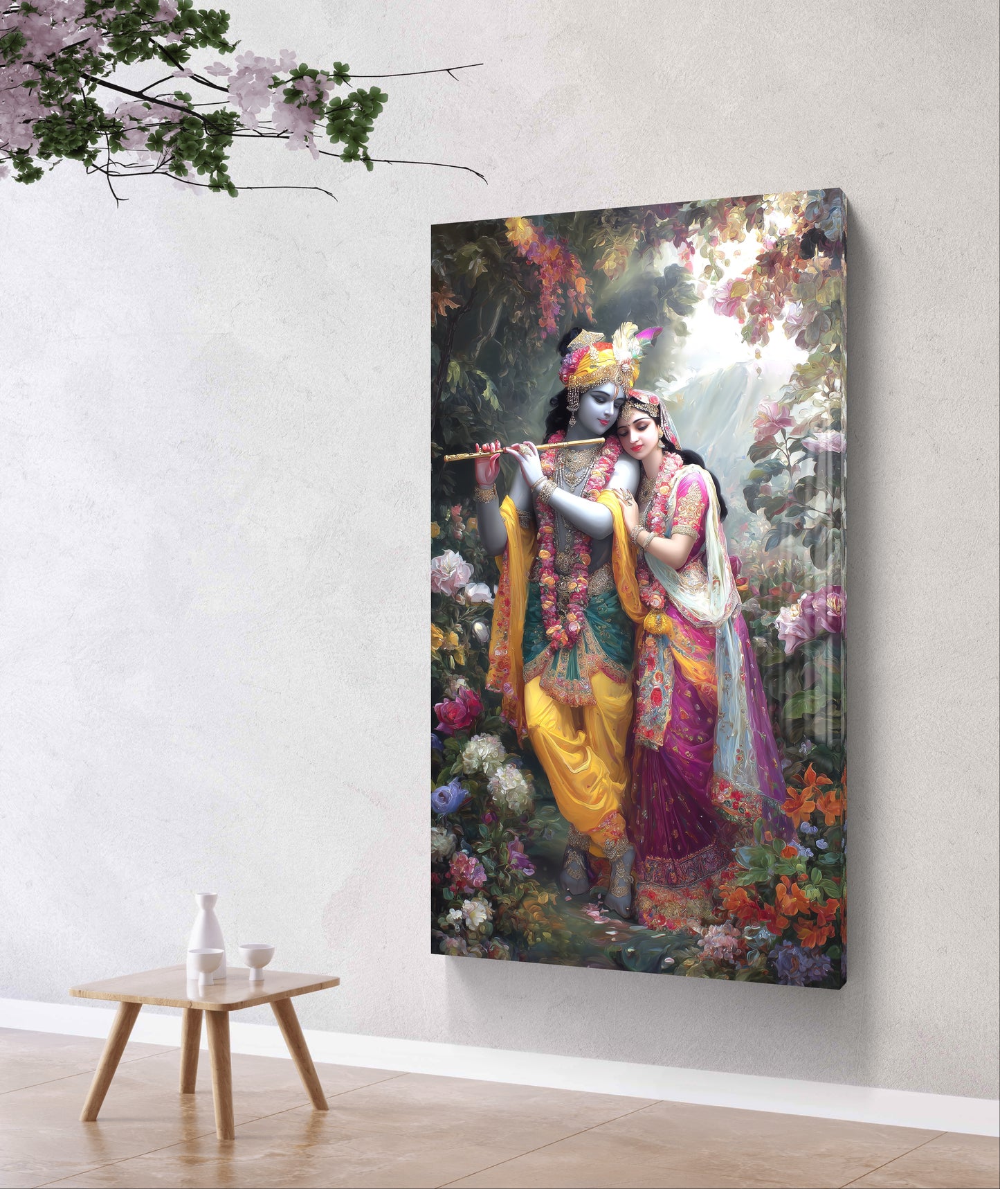 Radha Krishna Premium Acrylic Wall Art for Home & Temple Decor