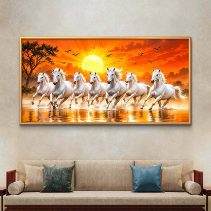 Seven Horses Premium Canvas Painting