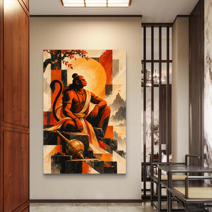 Lord Hanuman Premium Canvas Painting