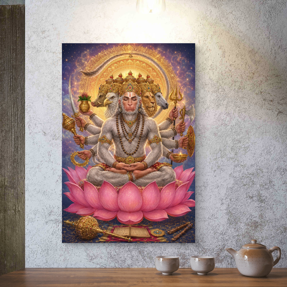 Panchmukhi Hanuman Ji Premium Canvas Painting - Buy Online | Decor By Neon