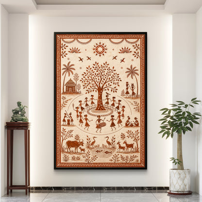 Warli Art Premium Canvas Painting