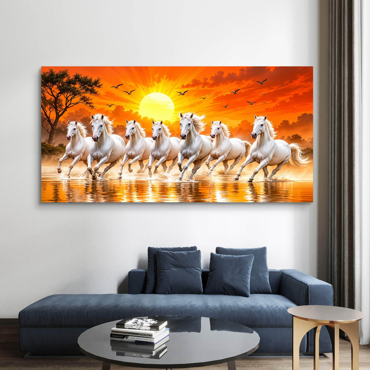 Seven Horses Premium Canvas Painting - Buy Online | Decor By Neon