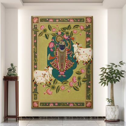 Traditional Pichwai Shrinathji Premium Canvas Painting