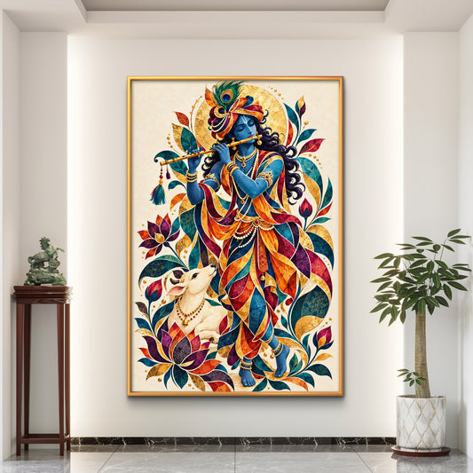 Lord Krishna Premium Canvas Painting - Premium Wall Art | Decor By Neon