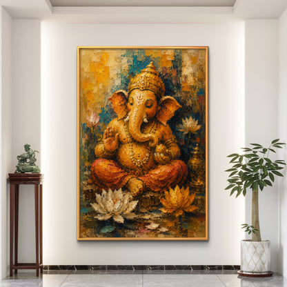 Lord Ganesha Premium Canvas Painting