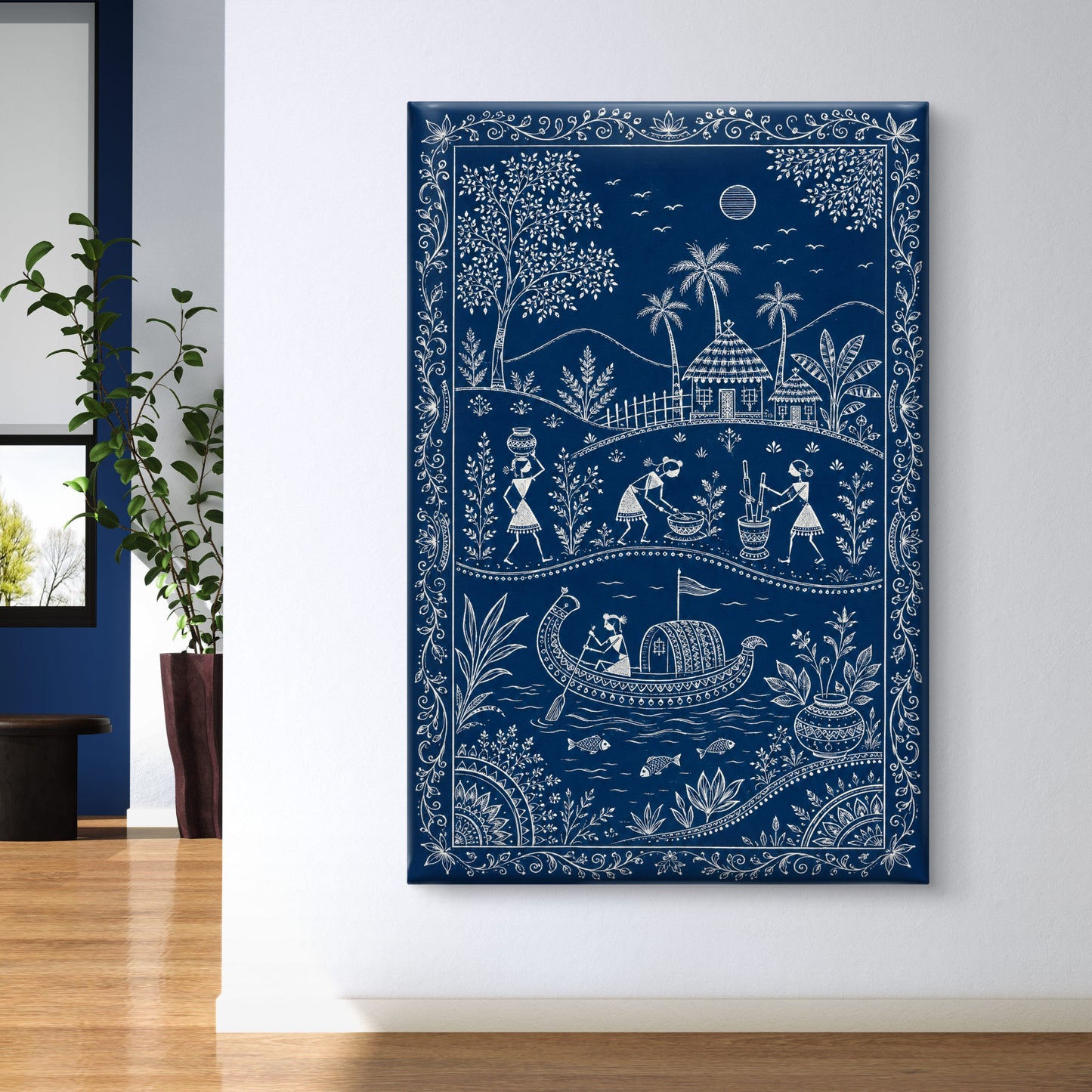 Warli Art Premium Canvas Painting - Buy Online | Decor By Neon