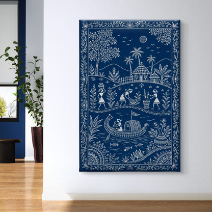 Warli Art Premium Canvas Painting