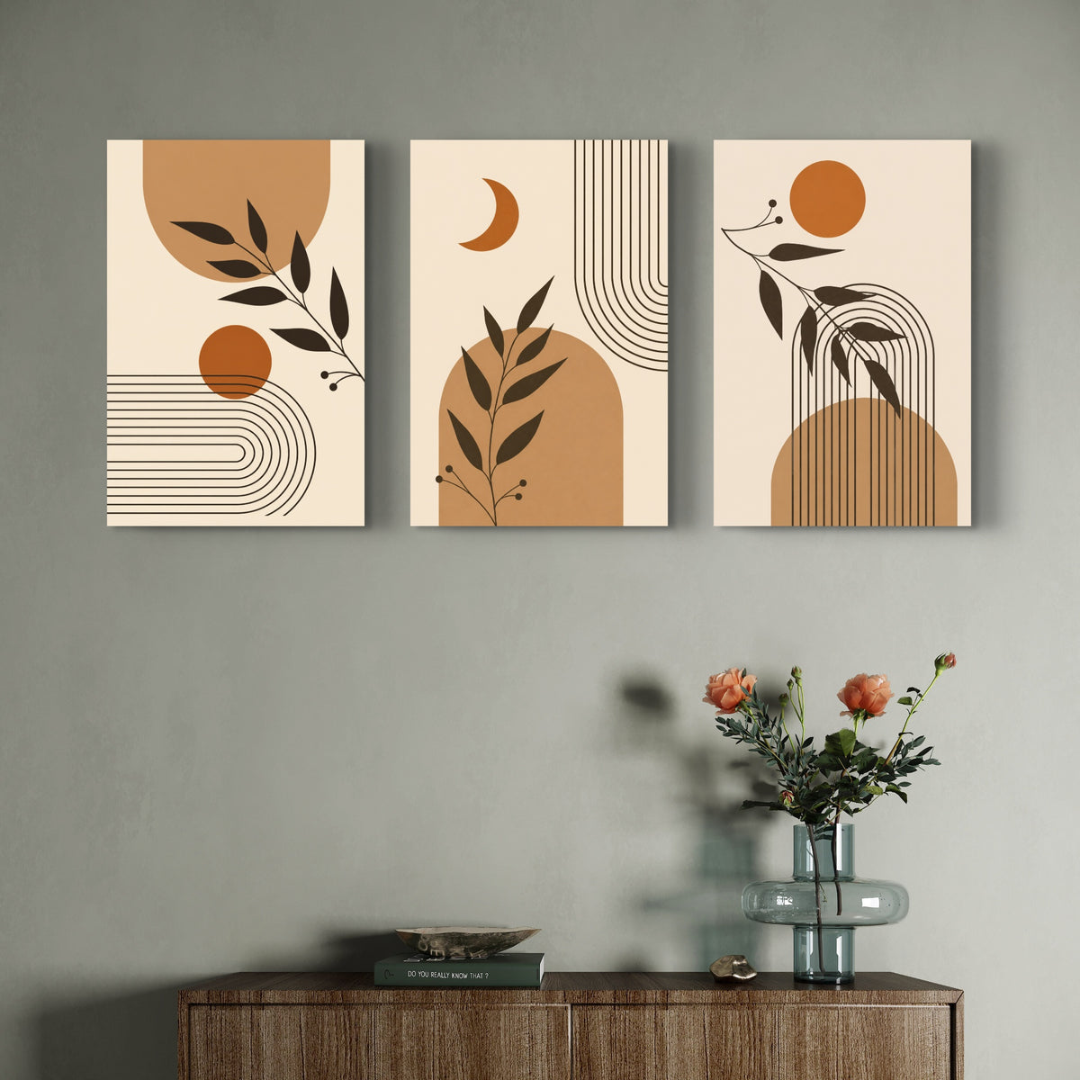 Set of 3 Abstract Art Premium Canvas Painting - Buy Online | Decor By Neon