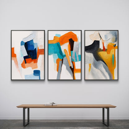 Set of 3 Abstract Art Premium Canvas Painting