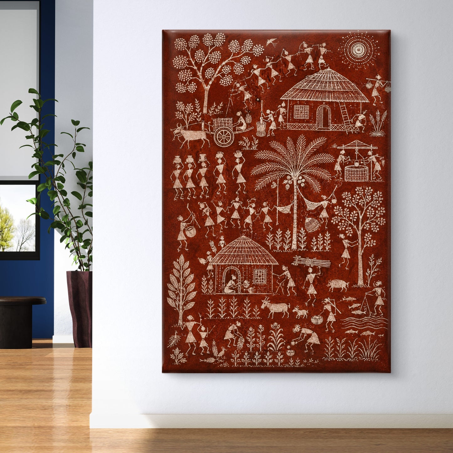 Warli Art Premium Canvas Painting - Buy Online | Decor By Neon
