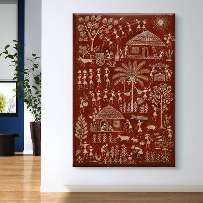Warli Art Premium Canvas Painting