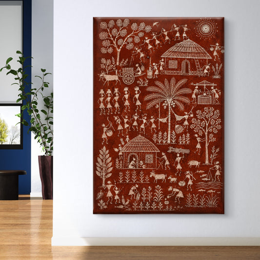 Warli Art Premium Canvas Painting - Premium Wall Art | Decor By Neon