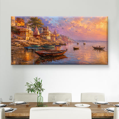Banaras Ghat Premium Canvas Painting