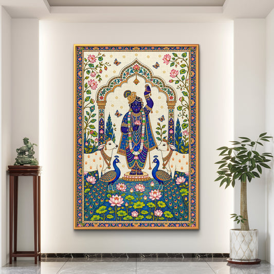 Traditional Pichwai Shrinathji Premium Canvas Painting - Premium Wall Art | Decor By Neon