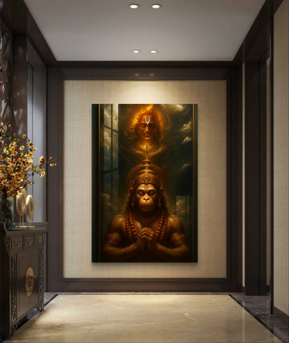 Lord Hanuman Premium Acrylic Wall Art for Home & Temple Decor
