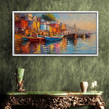 Banaras Ghat Premium Canvas Painting