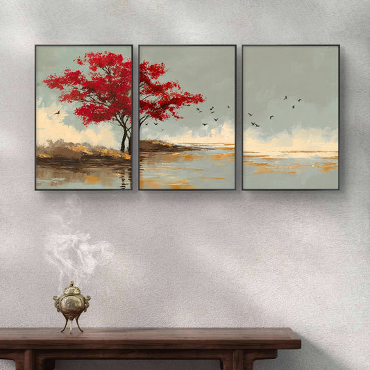 Set of 3 Abstract Art Premium Canvas Painting - Canvas Wall Art | Decor By Neon