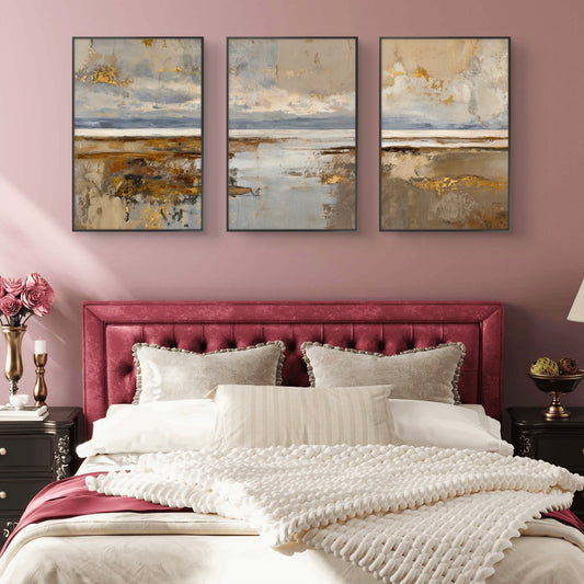 Set of 3 Abstract Art Premium Canvas Painting - Canvas Wall Art | Decor By Neon