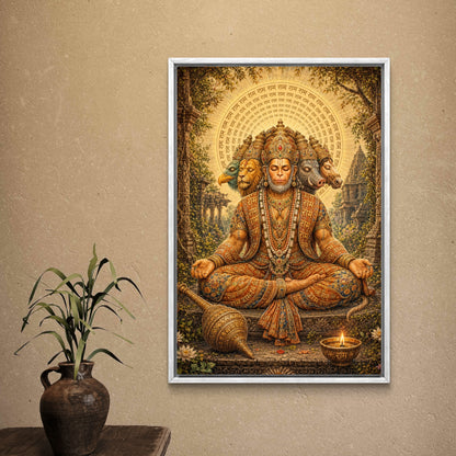 Panchmukhi Hanuman Ji Premium Canvas Painting