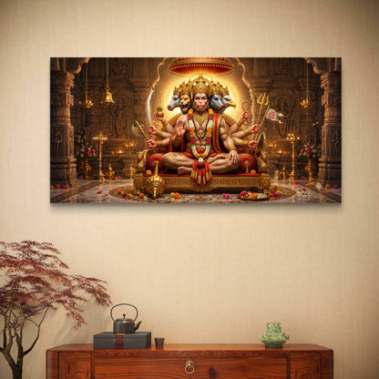 Panchmukhi Hanuman Ji Premium Canvas Painting