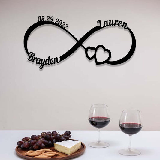 Infinity Love Metal Wall Art-1, Unique/Customized Metal Wall Art Gift, Metal Wall Art for Wedding/Anniversary Gifts