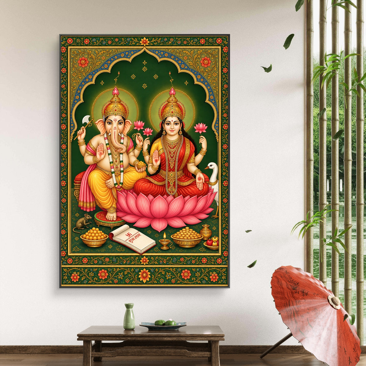 Ganesh Lakshmi Ji Premium Canvas Painting - Buy Online | Decor By Neon