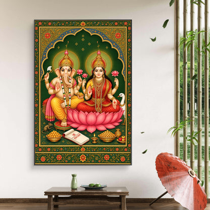 Ganesh Lakshmi Ji Premium Canvas Painting