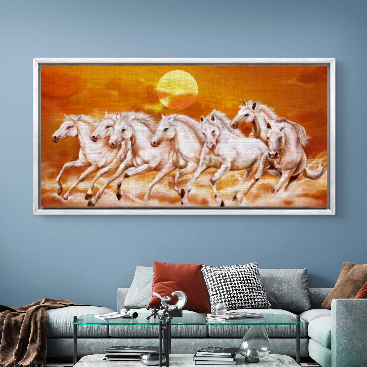 Seven Horses Premium Canvas Painting - Buy Online | Decor By Neon