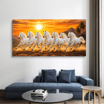 Seven Horses Premium Canvas Painting