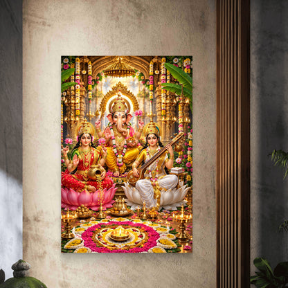 Ganesh Lakshmi Ji Premium Canvas Painting
