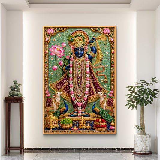 Traditional Pichwai Shrinathji Premium Canvas Painting - Premium Wall Art | Decor By Neon