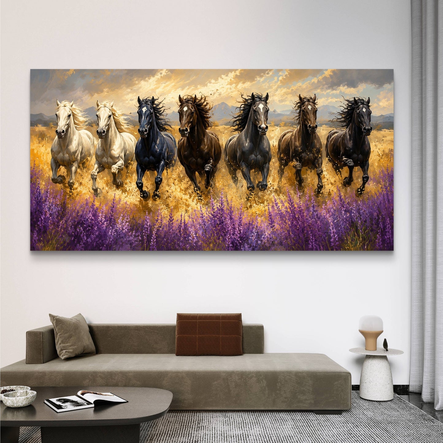 Seven Horses Premium Canvas Painting - Buy Online | Decor By Neon