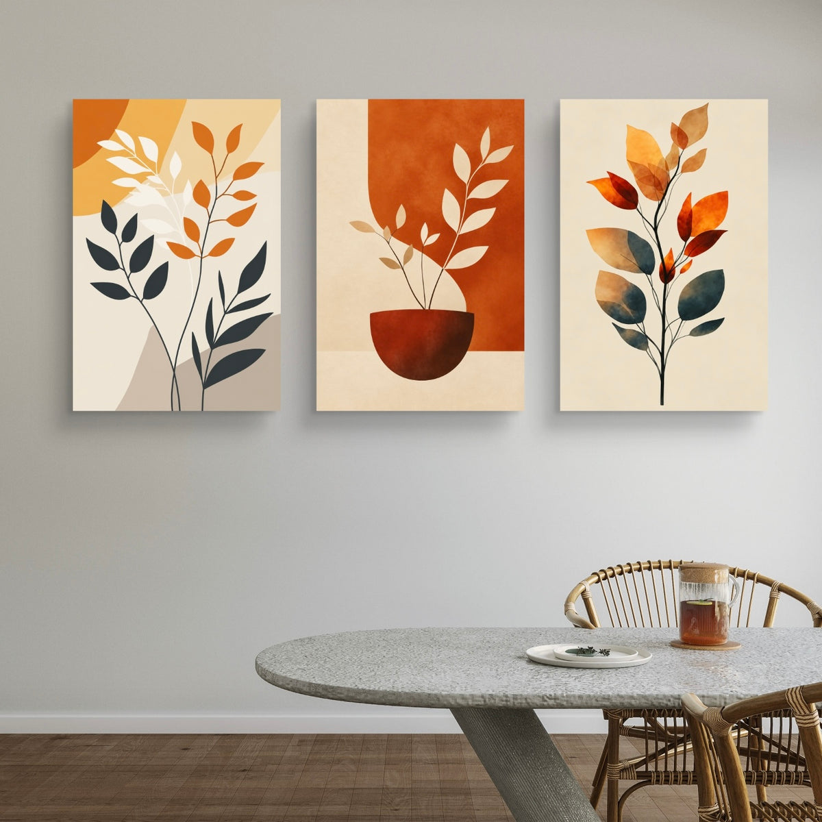 Set of 3 Abstract Art Premium Canvas Painting - Buy Online | Decor By Neon