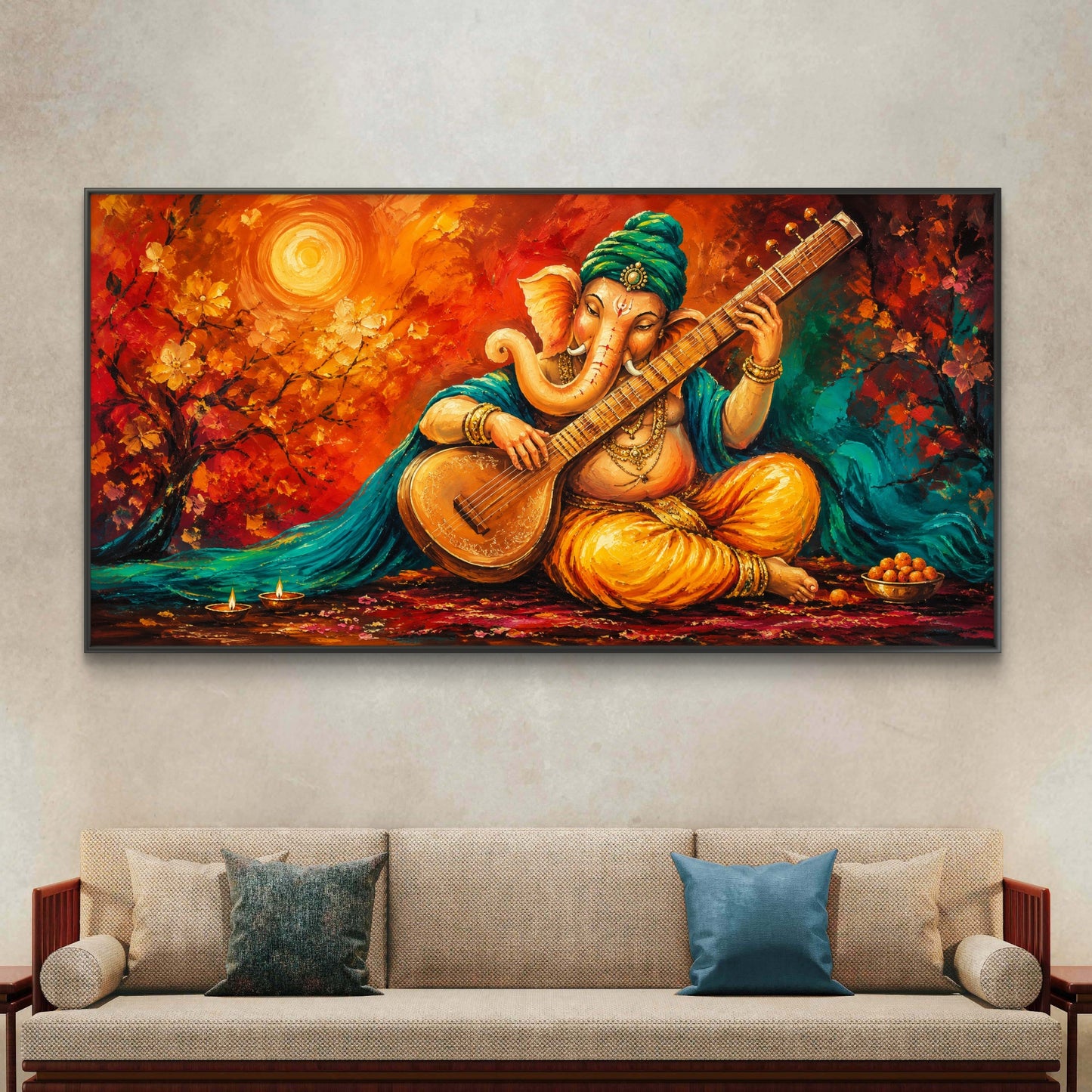 Lord Ganesha Premium Canvas Painting - Buy Online | Decor By Neon