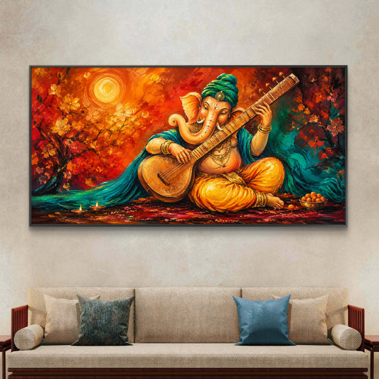 Lord Ganesha Premium Canvas Painting - Canvas Wall Art | Decor By Neon