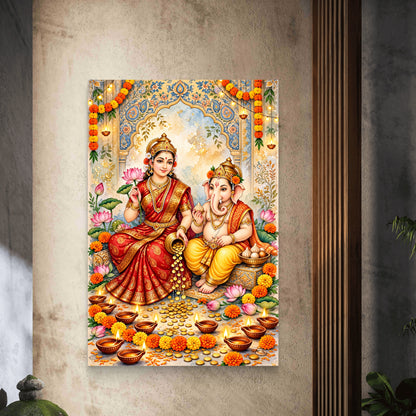 Ganesh Lakshmi Ji Premium Canvas Painting