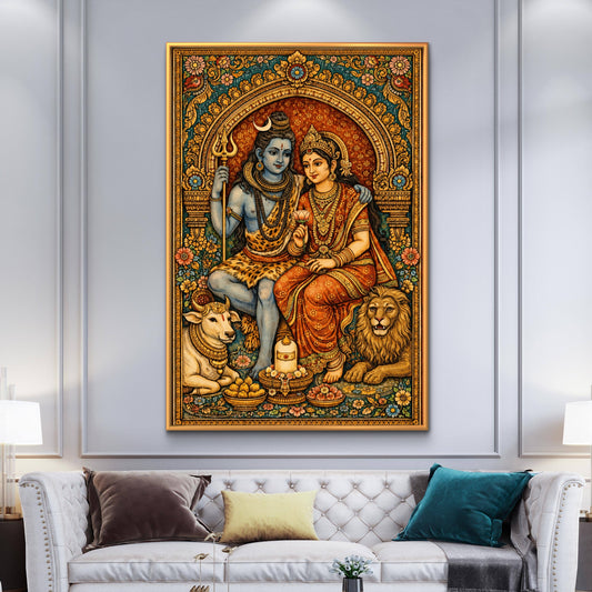 Lord Shiva Premium Canvas Painting - Premium Wall Art | Decor By Neon