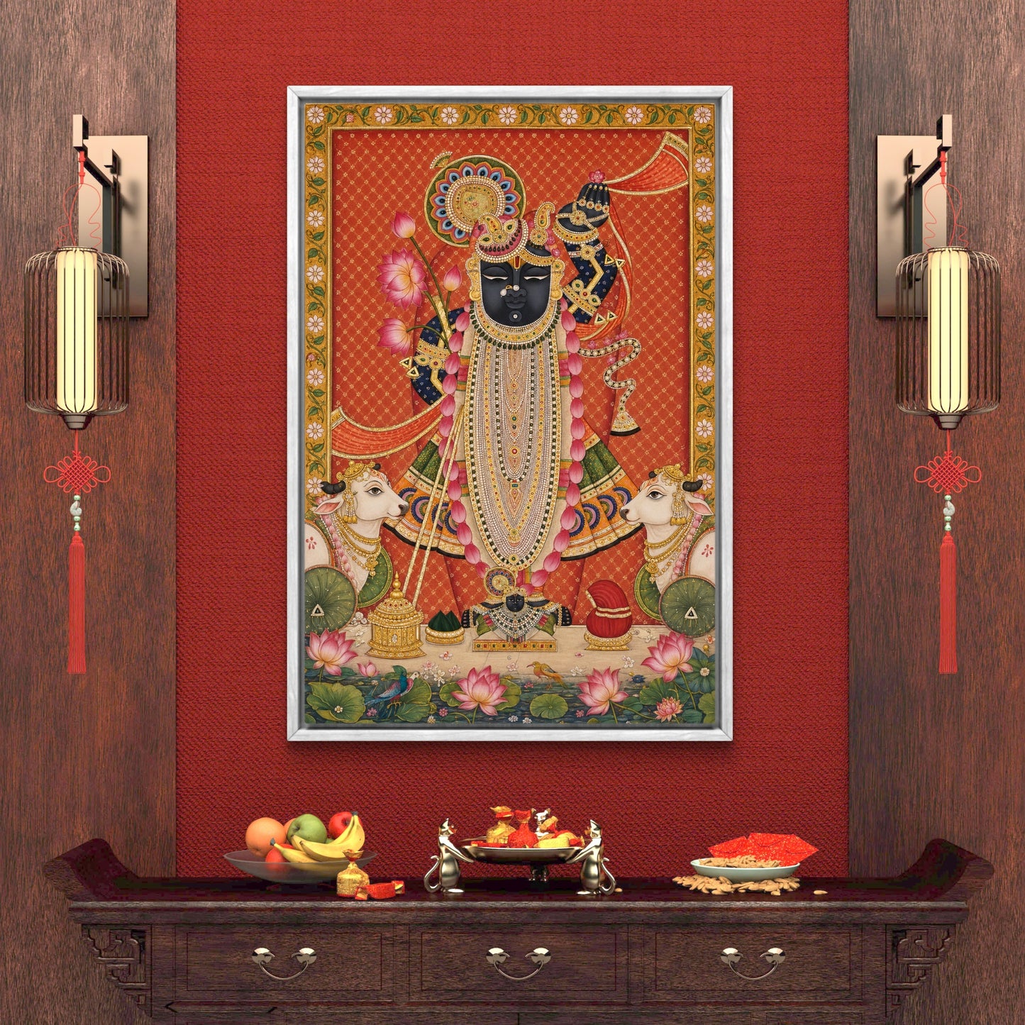 Traditional Pichwai Shrinathji Premium Canvas Painting - Buy Online | Decor By Neon