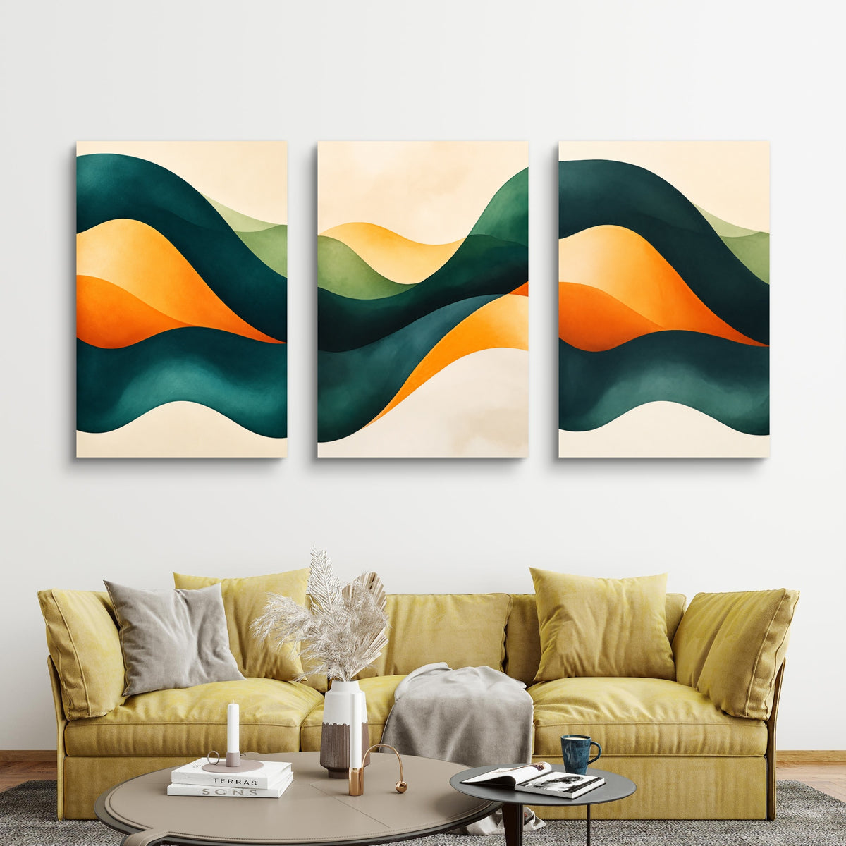 Set of 3 Abstract Art Premium Canvas Painting - Buy Online | Decor By Neon