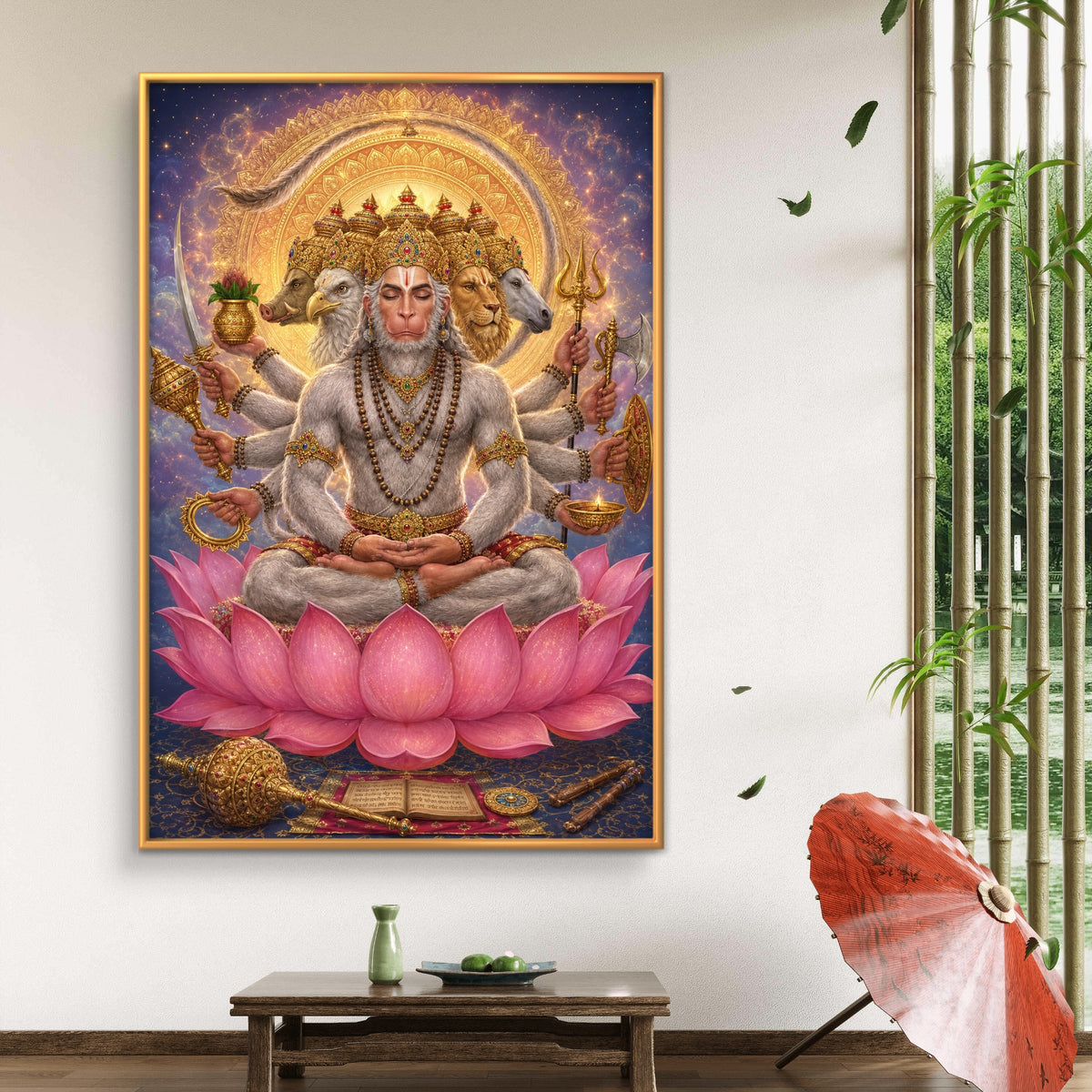 Panchmukhi Hanuman Ji Premium Canvas Painting - Buy Online | Decor By Neon