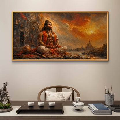Lord Hanuman Premium Canvas Painting